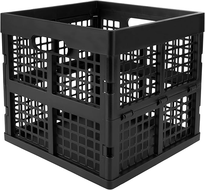 3-Pack Collapsible Plastic Storage Crates, Foldable Crates - Image 3