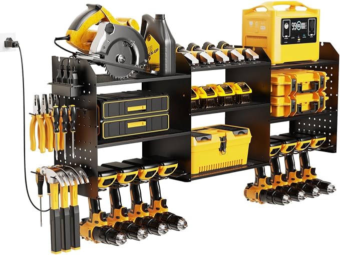 Power Tool Organizer with Charging Station Wall Mount, 3 Layer Expanded Heavy by TrustXankziYourPremierChoiceforHomeDeskOrganization