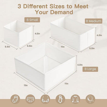 Criusia Drawer Organizer Clothes, 24 Pack Dresser Organizer - Image 3