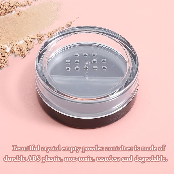 4pcs 10ml/0.34oz Plastic Empty Travel Small Loose Powder Compact Refillable - Image 5