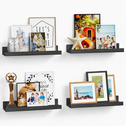 Forbena Black Picture Ledge Shelf, Floating Shelves by Forbena