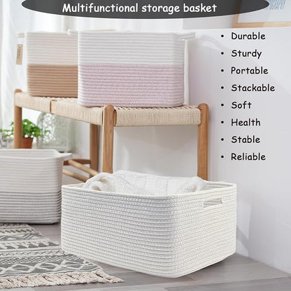 COMFY-HOMI Cotton Rope Woven Basket - Image 6