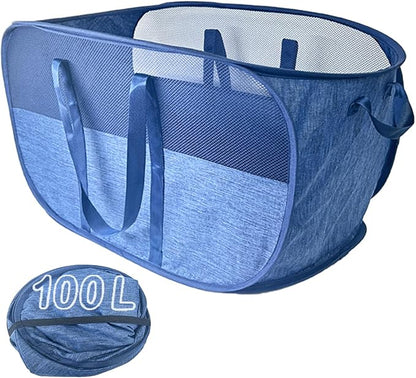 Extra Large Mesh Pop Up Laundry Hamper, 100L Collapsible Laundry Basket by NairSnow