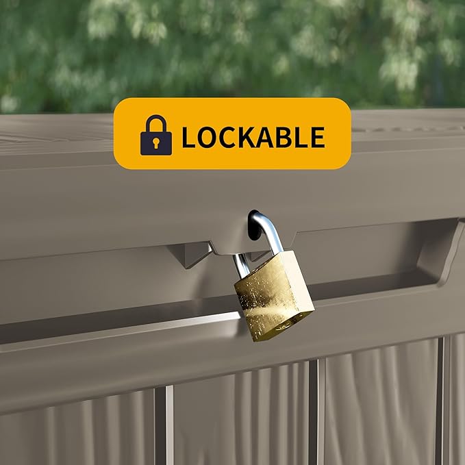 270 Gallon Outdoor Storage Box Waterproof Lockable Resin Deck Box Large - Image 5
