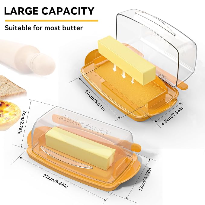 Butter Dishes with Lid for Countertop Refrigerator, Non-Slip Bottom Butter - Image 6
