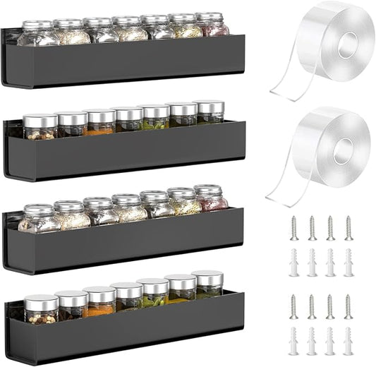 PMMASTO Adhesive Acrylic Spice Rack Organizer by PMMASTO