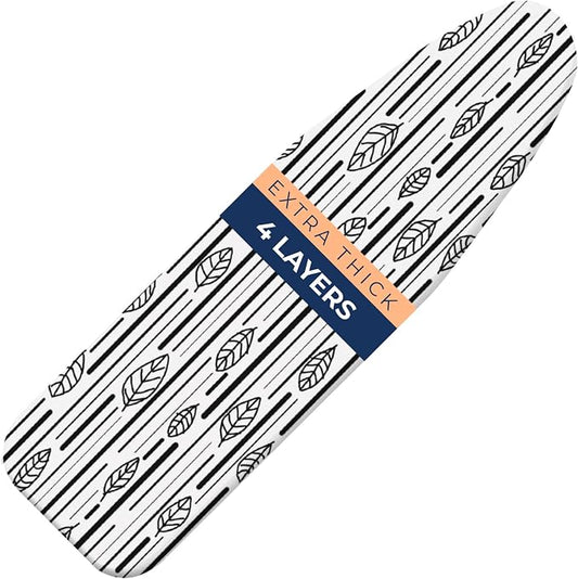 Ironing Board Cover and Pad Extra Thick Heavy Duty Padded 4 Layers Non Stick by happhom