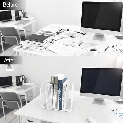 Adjustable Desk File Organizer, Detachable Office Folder Organizer, Compact - Image 8