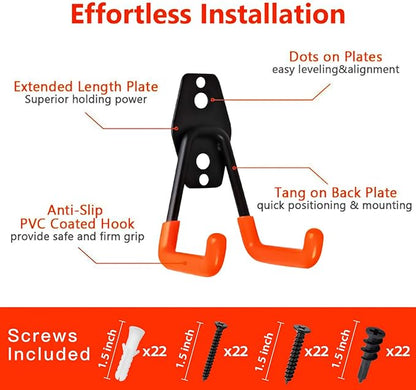 Garage Hooks, 12 Pack Wall Storage Hanger - Image 2