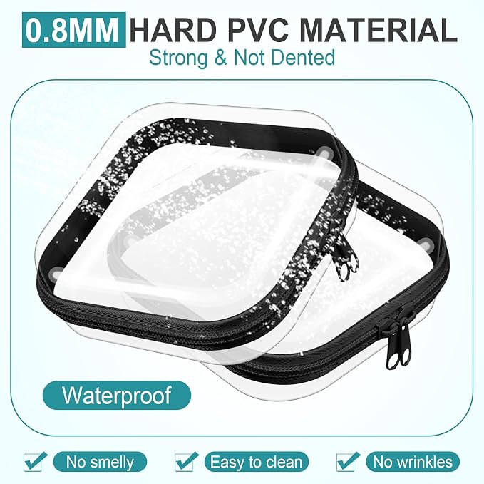Sanwuta 6 Pcs Clear Hard Zipper Case Hard Plastic Zipper Pouches Transparent - Image 4