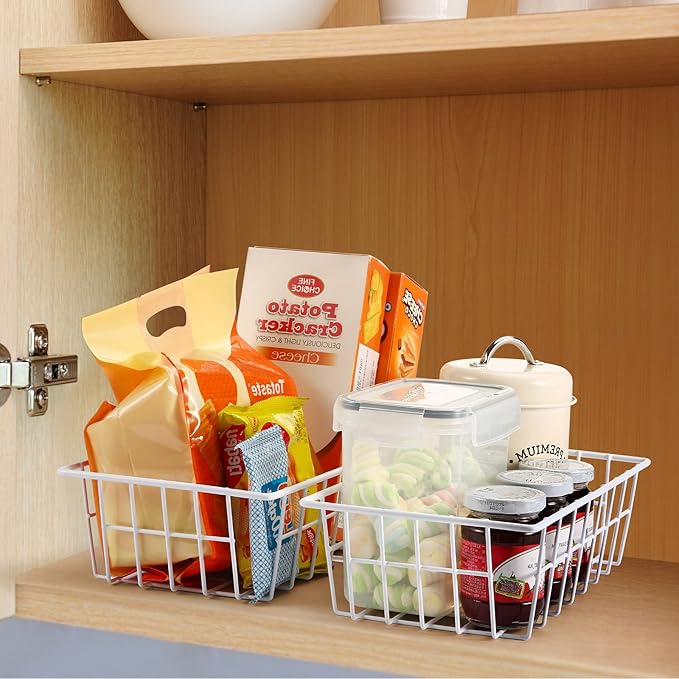 Orgneas Freezer Organizer Bins Metal Wire Storage Baskets - Image 5