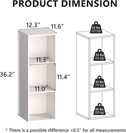 3 Cube Storage Organizer, 3 Tier Cube Low Bookcase Freestanding Storage Display - Image 4