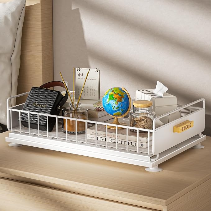 Under Sink Organizer, Single Tier Metal Pull Out Sliding Drawer Shelf - Image 6