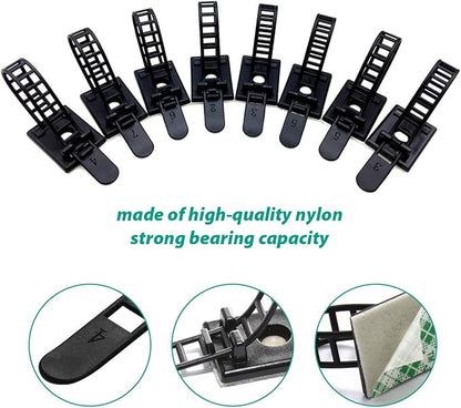25 Pieces Desk Wire Organizer Cable Ties Zip Ties Adhesive Cord Clips Cable - Image 2
