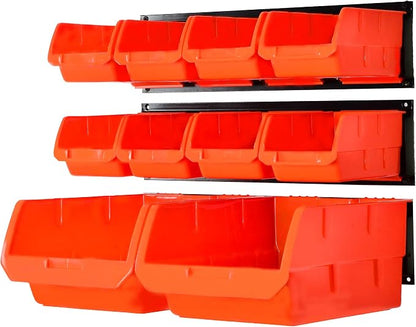 Wallmaster Wall Mounted Storage Bins, Wall Storage Bins Parts Rack 10 Bins&3 by Wallmaster