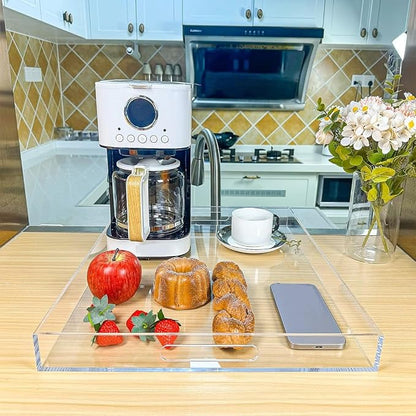 Clear Rectangular 16x20 Inches Acrylic Ottoman Tray Decorative Serving Tray - Image 6