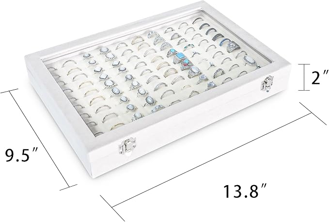Frebeauty Ring Organizer Tray 100 Slots Ring Holder - Image 2