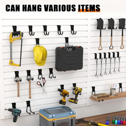 18-Pack Heavy-Duty Slatwall Hooks in Black, Firmly and Durable Garage Wall - Image 3