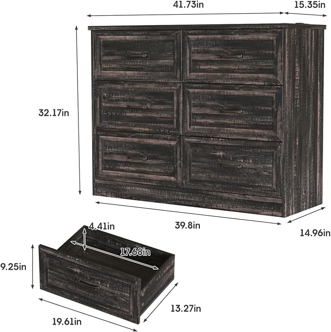 Fameill Dresser for Bedroom, 6 Drawer Wide Dressers Organizer - Image 2