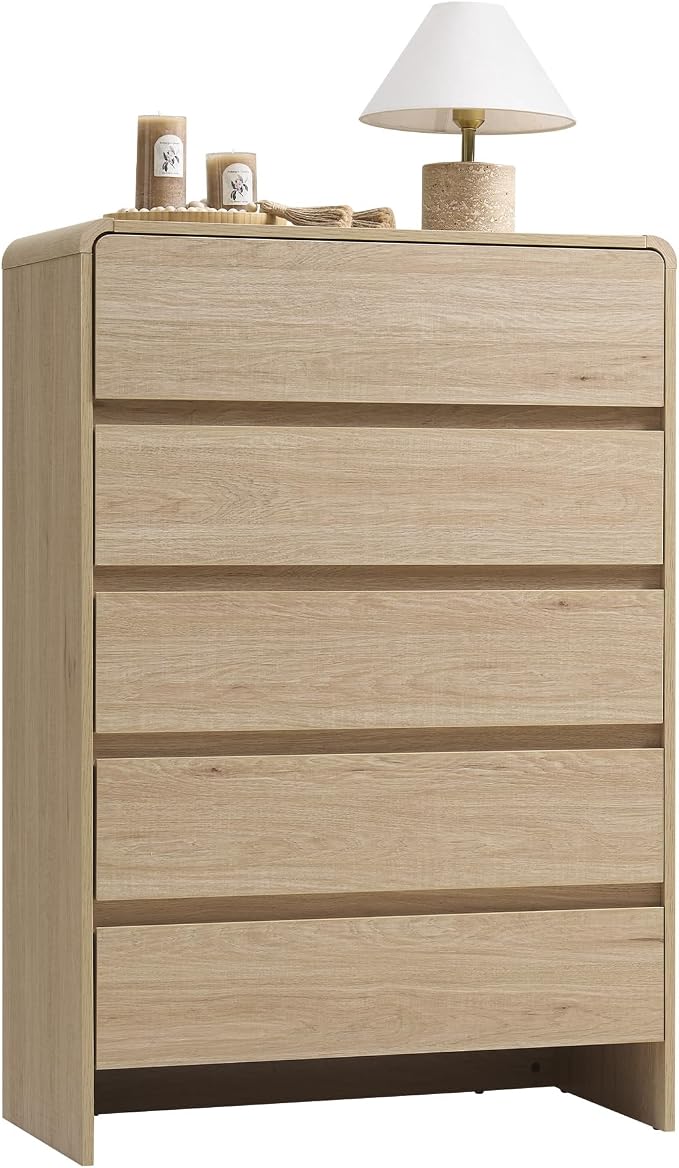 AMERLIFE 5 Drawer Dresser for Bedroom, Anti-Tip Kit, Wood Cabinet Organizer for - Image 9