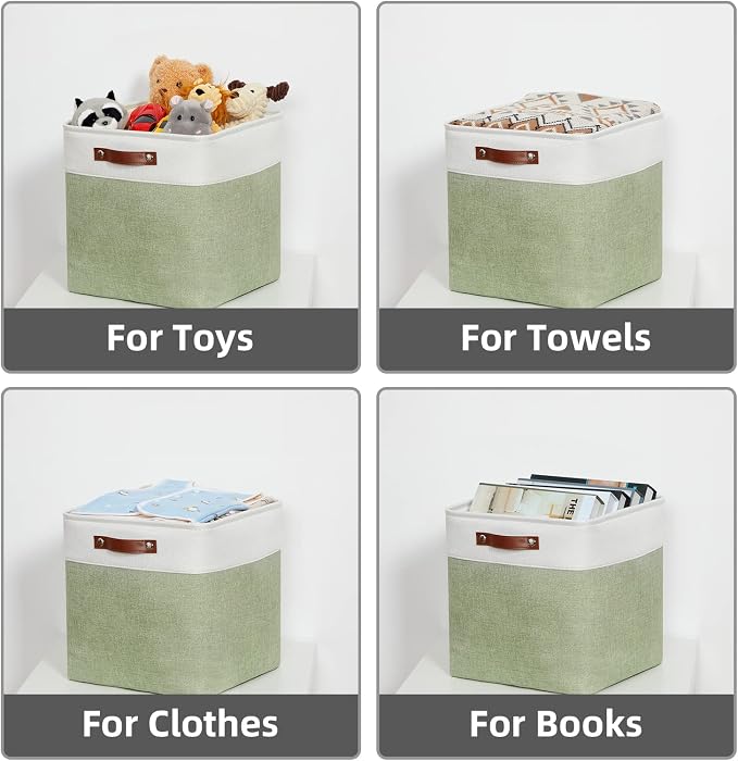 HNZIGE Collapsible Fabric Storage Cubes 13x13x13 Set of 4 Decorative Storage - Image 6