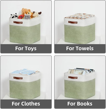 HNZIGE Collapsible Fabric Storage Cubes 13x13x13 Set of 4 Decorative Storage - Image 6