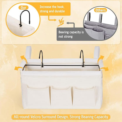 Bedside Caddy Organizer with Fixed Straps and Water Bottle Holder - Image 5
