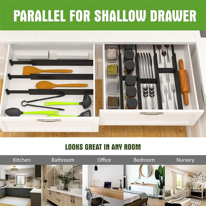 ANTOWIN Bamboo Drawer Dividers Organizers, Drawer Separators Splitter, 17-22 - Image 5