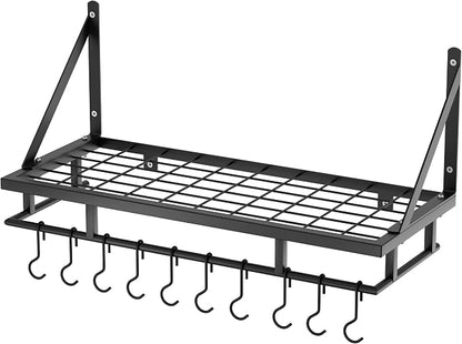 KES 24 Inch Kitchen Pot Pan Rack Wall Mounted Hanging Storage Organizer Wall - Image 8