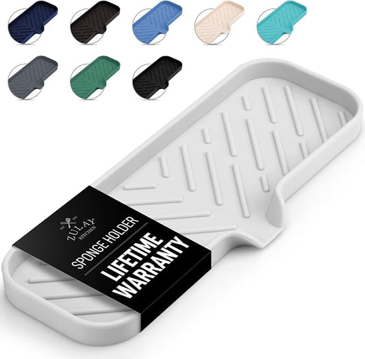 Zulay Kitchen Large Silicone Sponge Holder – Flexible Sink Organizer Tray by ZulayKitchen