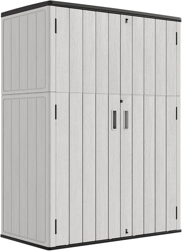 KINYING Outdoor Vertical Storage Shed, 57 Cu.ft Outdoor Storage Cabinet by KINYING