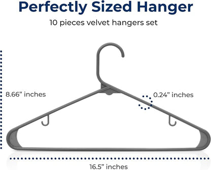 SereneLife Premium 10 Pack Plastic Hangers, Lightweight, Space Saving Clothes - Image 3