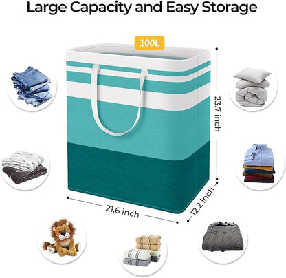 HomeHacks 2-Pack Large Laundry Basket, Waterproof, Freestanding Laundry Hamper - Image 4