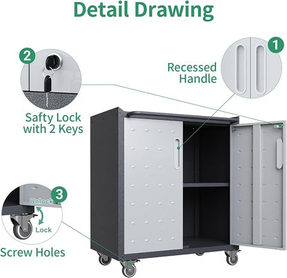 Metal Tool Cabinet, Garage Storage Cabinet System, Wall Cabinet & Locking - Image 4