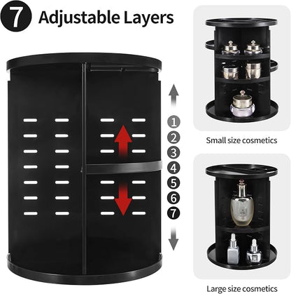 360 Rotating Makeup Organizer, DIY Adjustable Spinning Holder, Foldable - Image 3