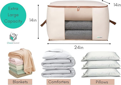 Canvas Comforter Storage Bags 2 Pack Folding Organizer bag - Image 2