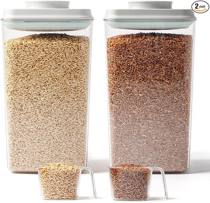 Cereal Containers Storage, 2 Pack Rice Holder, 4.22 Qt by Tourdeus
