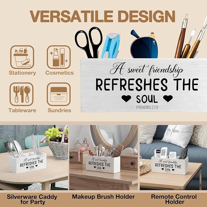a Sweet Friendship Refreshes the Soul Christian Pen Pencil Holder Organizer - Image 6