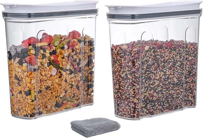 FreshKeeper Cereal Containers Storage Set, Airtight Food Storage Container by FreshKeeper