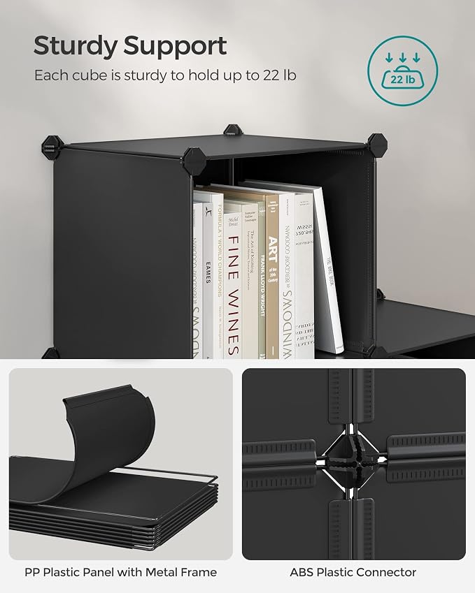 SONGMICS 6 Cube Storage Organizer, Modular Bookshelf, DIY Closet Organizers and - Image 4