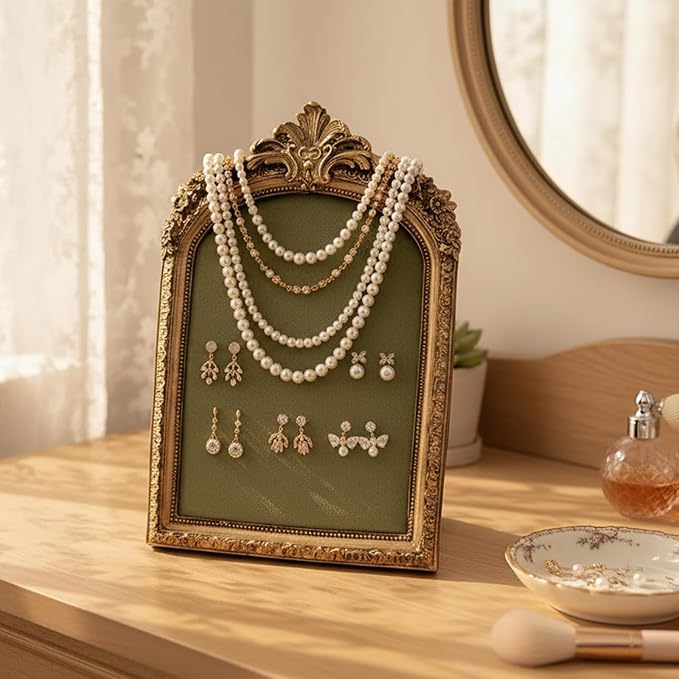 Green Velvet Jewelry Holder Organizer & Necklace Display Stand, 10 * 6.7inches - Image 6