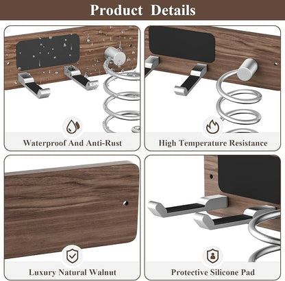 Tindbea Hair Dryer Holder Curling Iron Holder, Blow Dryer Holder Wall Mount - Image 4