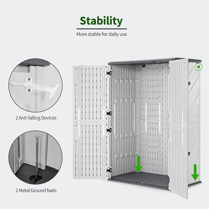 Macrout 50 Cu.Ft Plastic Outdoor Storage Cabinet - Image 7
