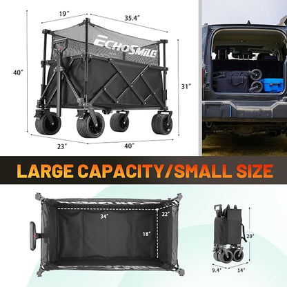 EchoSmile Collapsible Folding Wagon Cart - Image 2