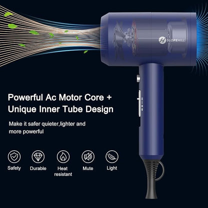 Slopehill Professional Ionic Hair Dryer, Powerful 1800W Fast Drying Low Noise - Image 2
