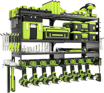 Power Tool Organizer Wall Mount, Heavy Duty Metal 4 Layer 8 Slots Drill Holder by TUSPEU