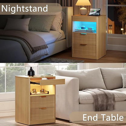 REAHOME Fluted Nightstand Set of 2 - Image 2