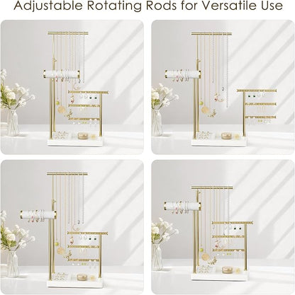 SZQINJI 5 Tier Jewelry Holder Organizer, Adjustable Height Jewelry Display - Image 6