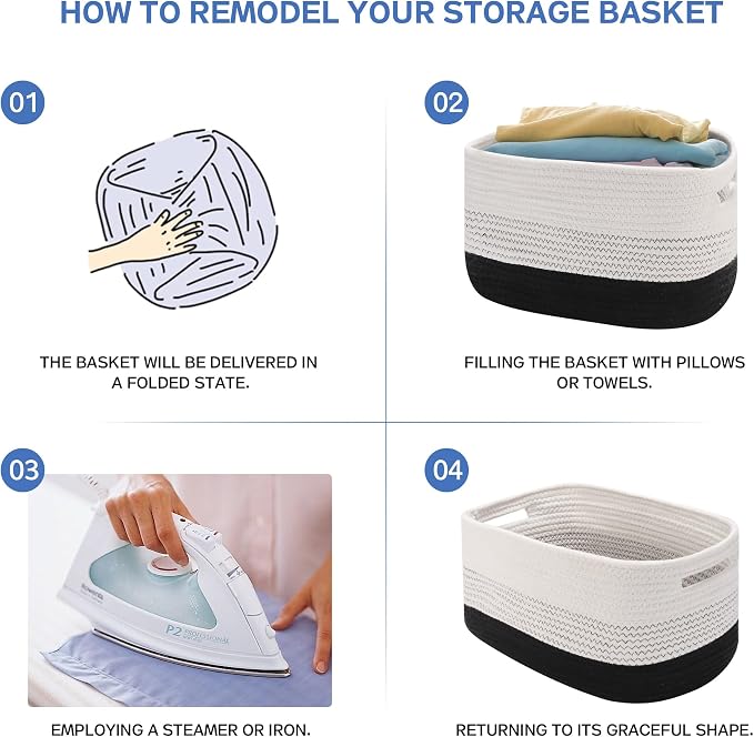 4 Pack Woven Storage Baskets for Organizing - Image 3