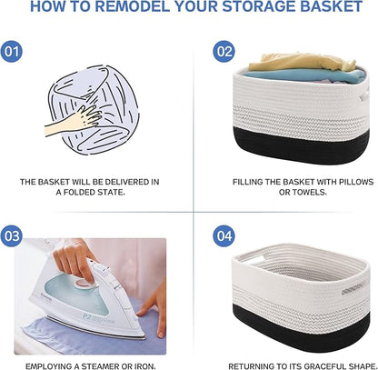 4 Pack Woven Storage Baskets for Organizing - Image 3